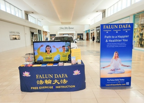 Image for article Long Island, New York: Praktisi Memperkenalkan Falun Dafa di Pusat Perbelanjaan