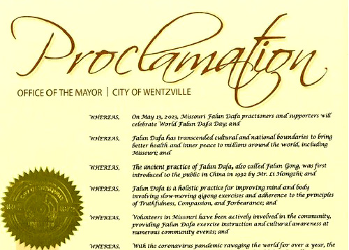 Image for article Missouri, AS: Tiga Kota Memproklamirkan Hari Falun Dafa