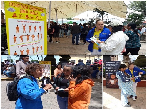 Image for article San Agustin Tlaxco, Meksiko: Orang-orang Menyukai Falun Dafa di Pameran