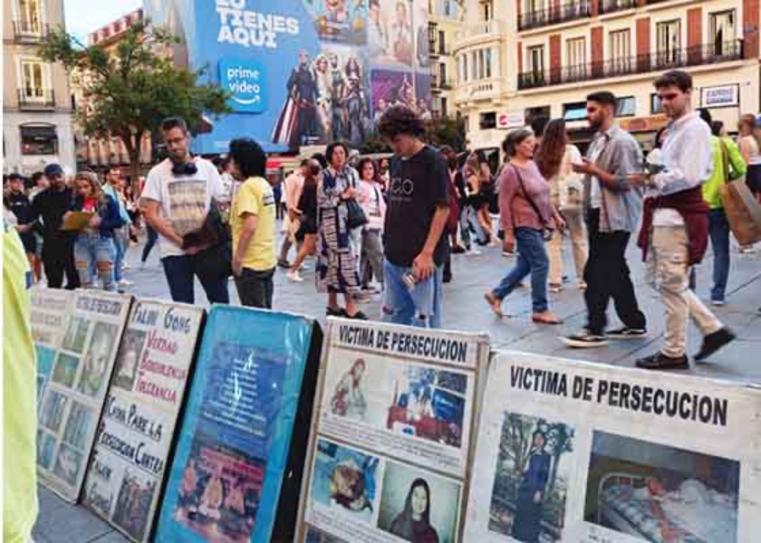 Image for article Spanyol: Mengungkap Penganiayaan terhadap Falun Dafa Selama Acara di Pusat Kota Madrid