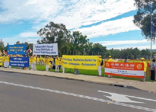 Image for article Australia: Rapat Umum Untuk Mengakhiri Penganiayaan Terhadap Falun Gong Saat Kunjungan Menteri Luar Negeri Tiongkok