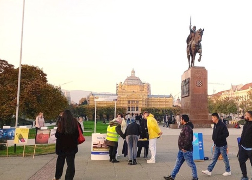 Image for article Kroasia: Orang-orang Mengecam Penganiayaan terhadap Falun Dafa di Kegiatan Hari Informasi di Zagreb