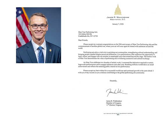 Image for article Anggota Kongres AS Mengucapkan Selamat kepada Shen Yun Performing Arts pada Ulang Tahun ke-20