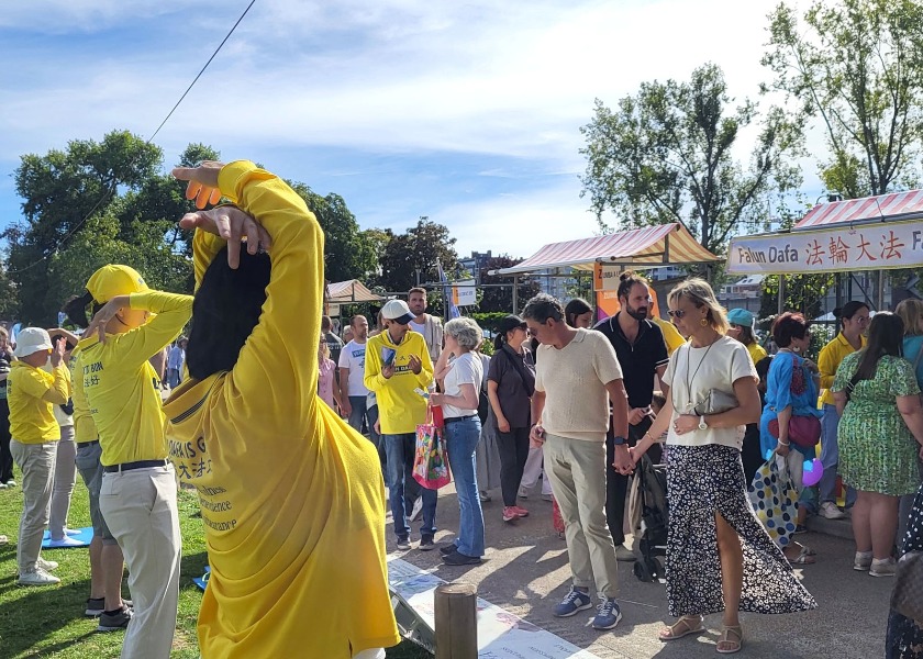 Image for article Liège, Belgia: Memperkenalkan Falun Dafa Selama Festival Budaya Retrouvailles