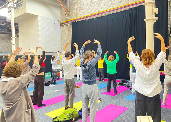 Image for article Pengunjung Belajar Berlatih Falun Gong pada Pekan Raya Kesehatan di Irlandia